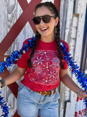 FIREWORKS TEE RED