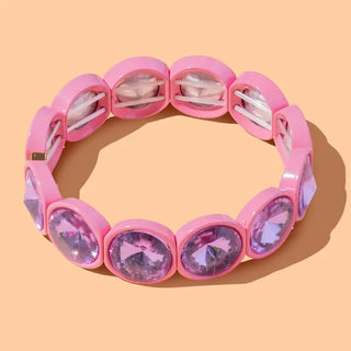 Elise Enamel Stretch Bracelet - Rounded Gems