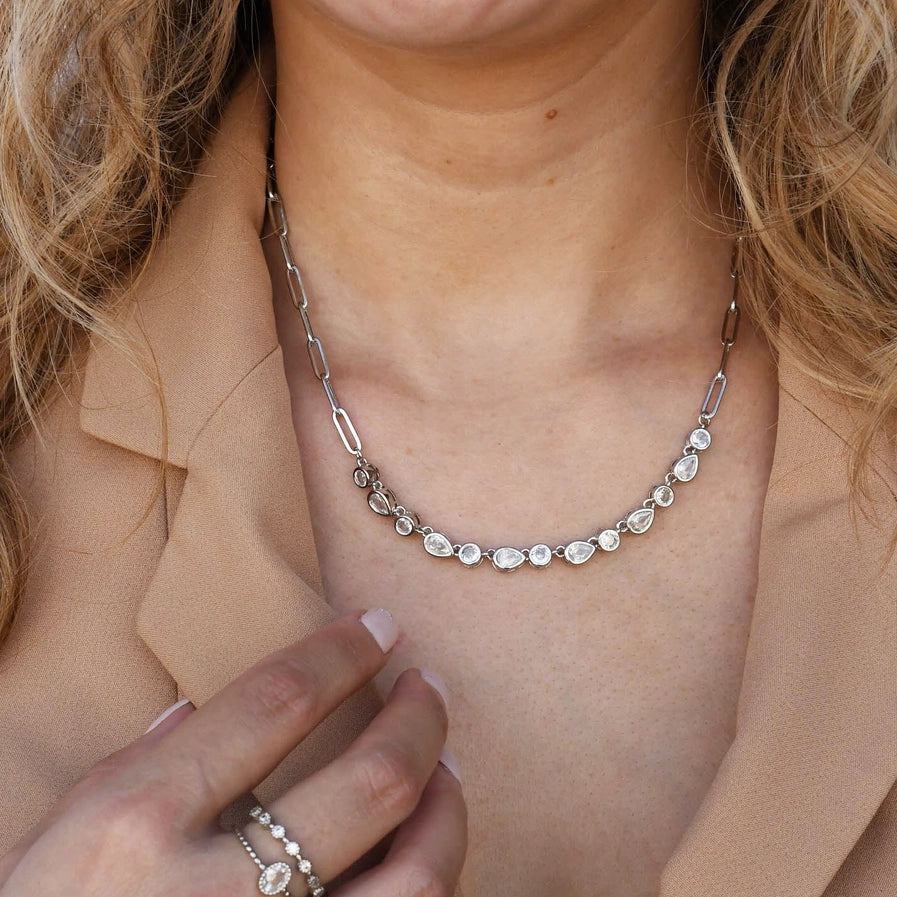 Radiance Drops Silver Necklace