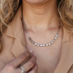 Radiance Drops Silver Necklace
