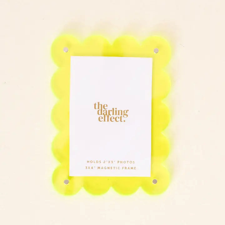 Mini Acrylic Picture Frame Magnet-Neon Yellow
