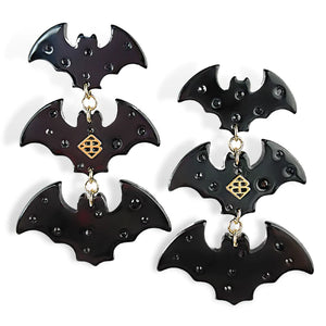 FLYING BATS EARRINGS WITH CRYSTALS