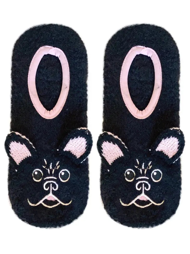 Fuzzy Frenchie Slipper socks