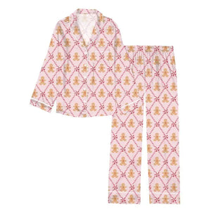 Way To My Heart Silky Satin Pajama Long Sleeve Set,