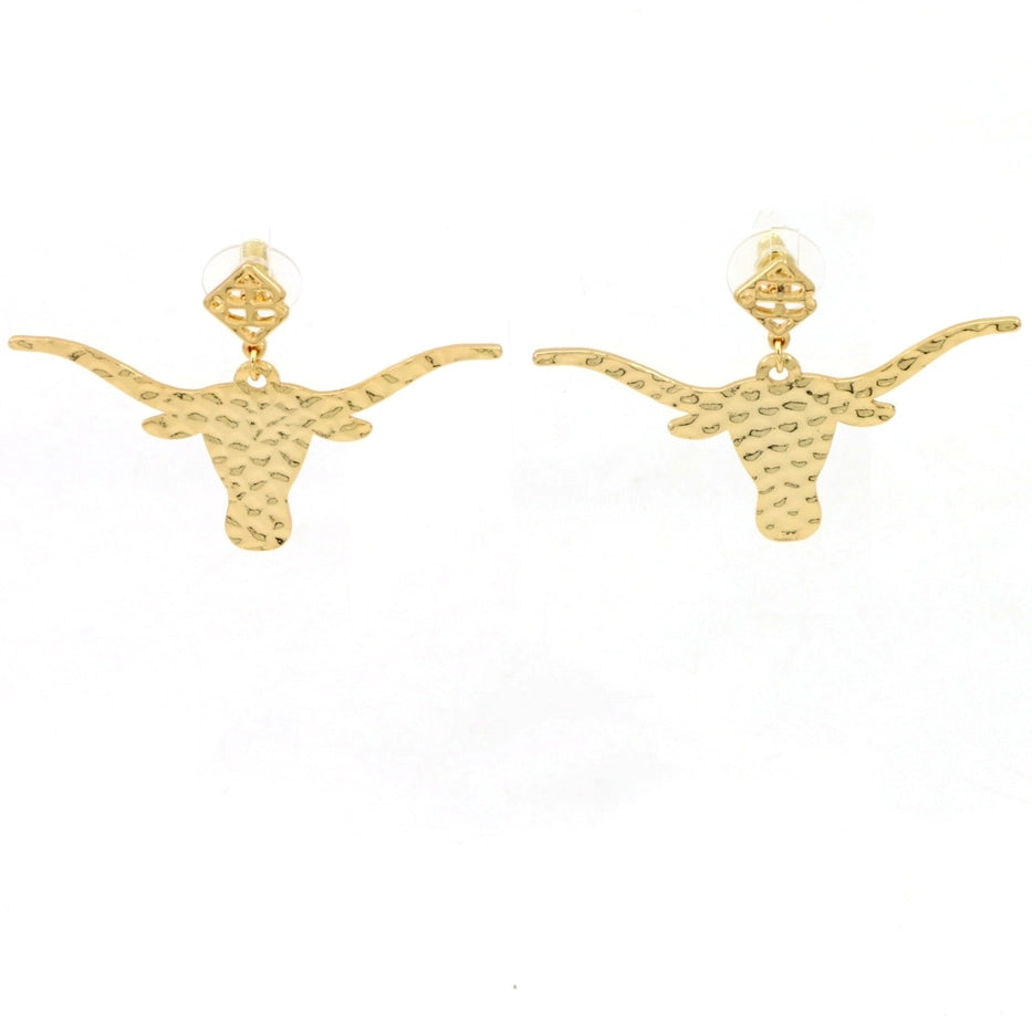 Gold Ut Longhorn Earring with Bc Logo