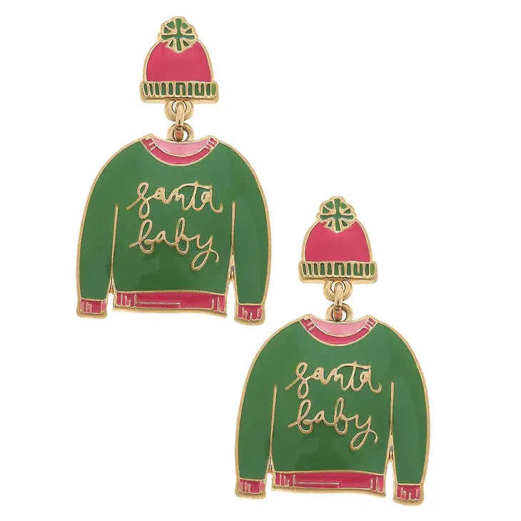 Santa Baby Sweater green Earrings