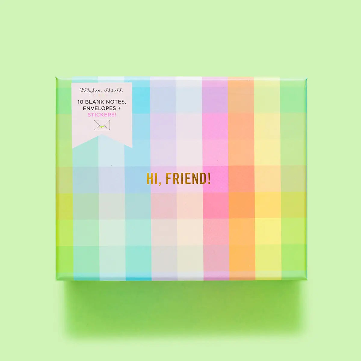 "Hi, Friend!" Cards - Gingham Greeting Cards
