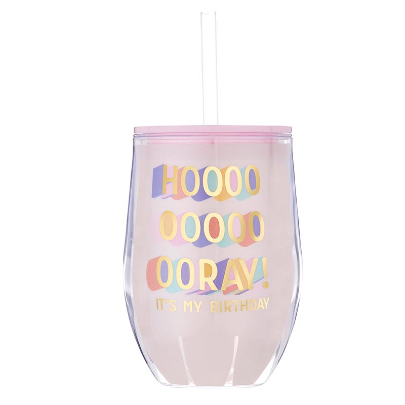 Hoooray Birthday wine cup