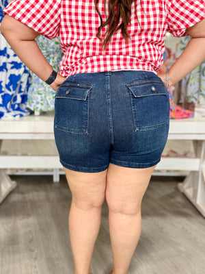 KARINA JB HW BACK FLAP POCKETS SHORTS