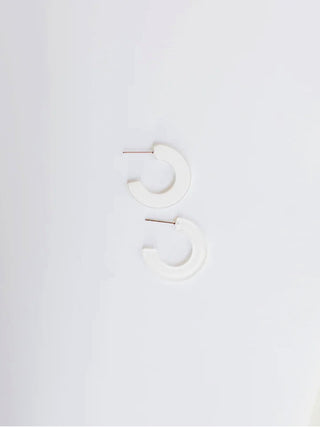 MILKY WHITE SMALL CLASSIC ACRYLIC HOOP MICHELLE MCDOWELL