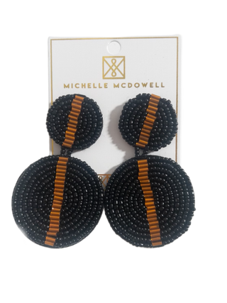 COLLEEN BLACK/ORANGE EARRINGS MICHELLE MCDOWELL