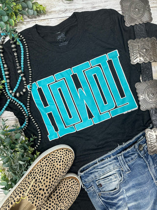 HOWDY BLOCK IN TURQUOISE TEE