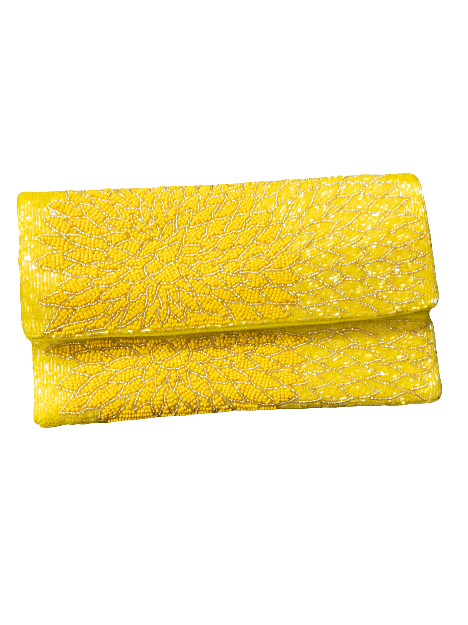 YELLOW FLORAL BURST CLUTCH LA CHIC