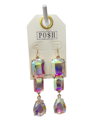 POSH IRIDESCENT TRIPLE DROP DANGLES