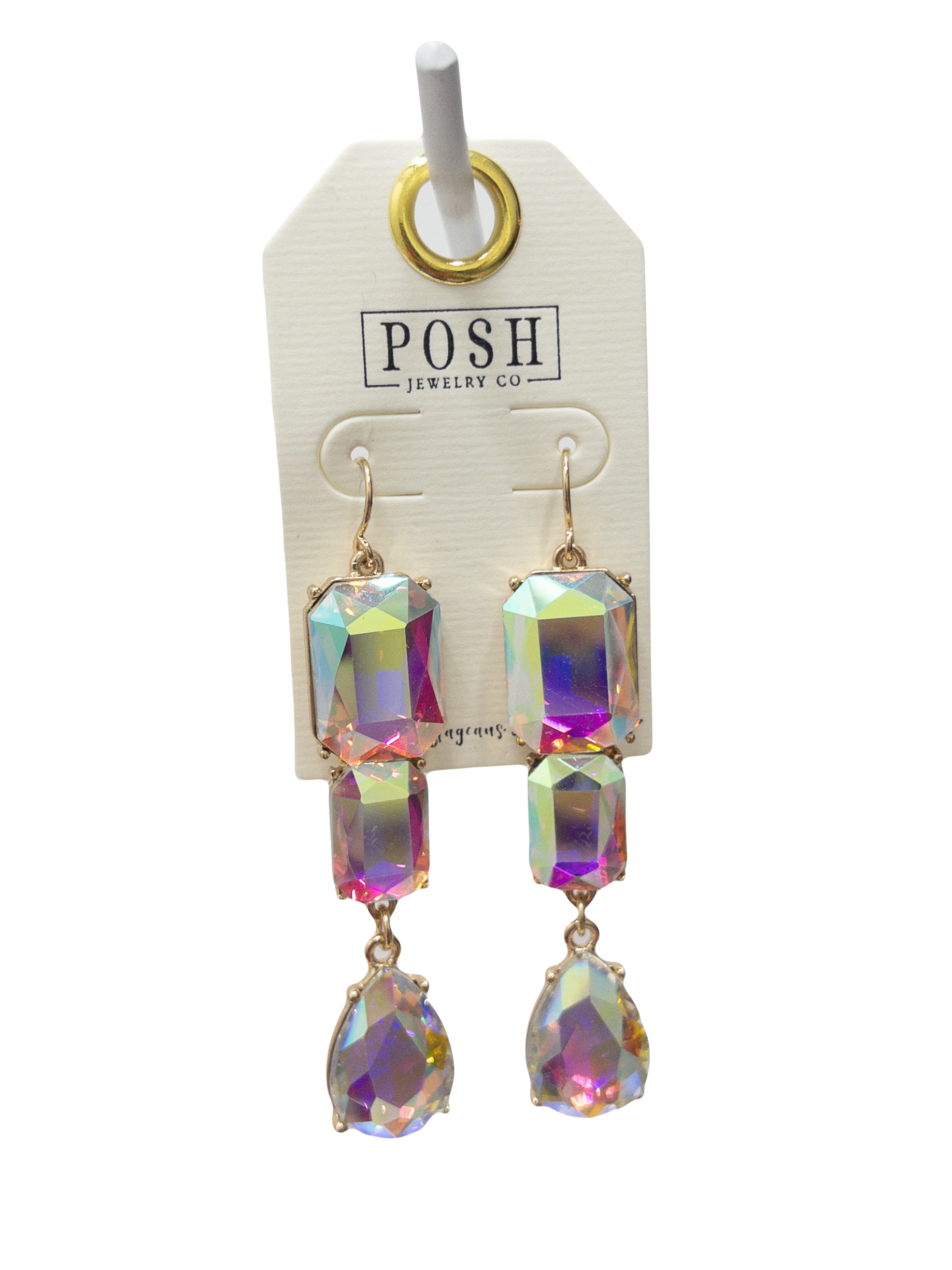 POSH IRIDESCENT TRIPLE DROP DANGLES