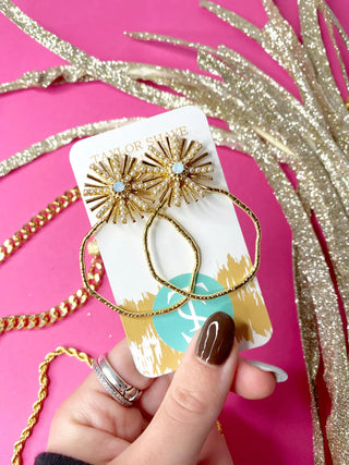 OPAL SUNBURST PEARL DETAIL HOOPS TAYLOR SHAYE