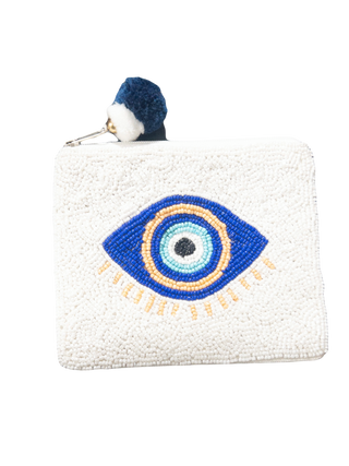 EVIL EYE BEADED LA CHIC COIN POUCH
