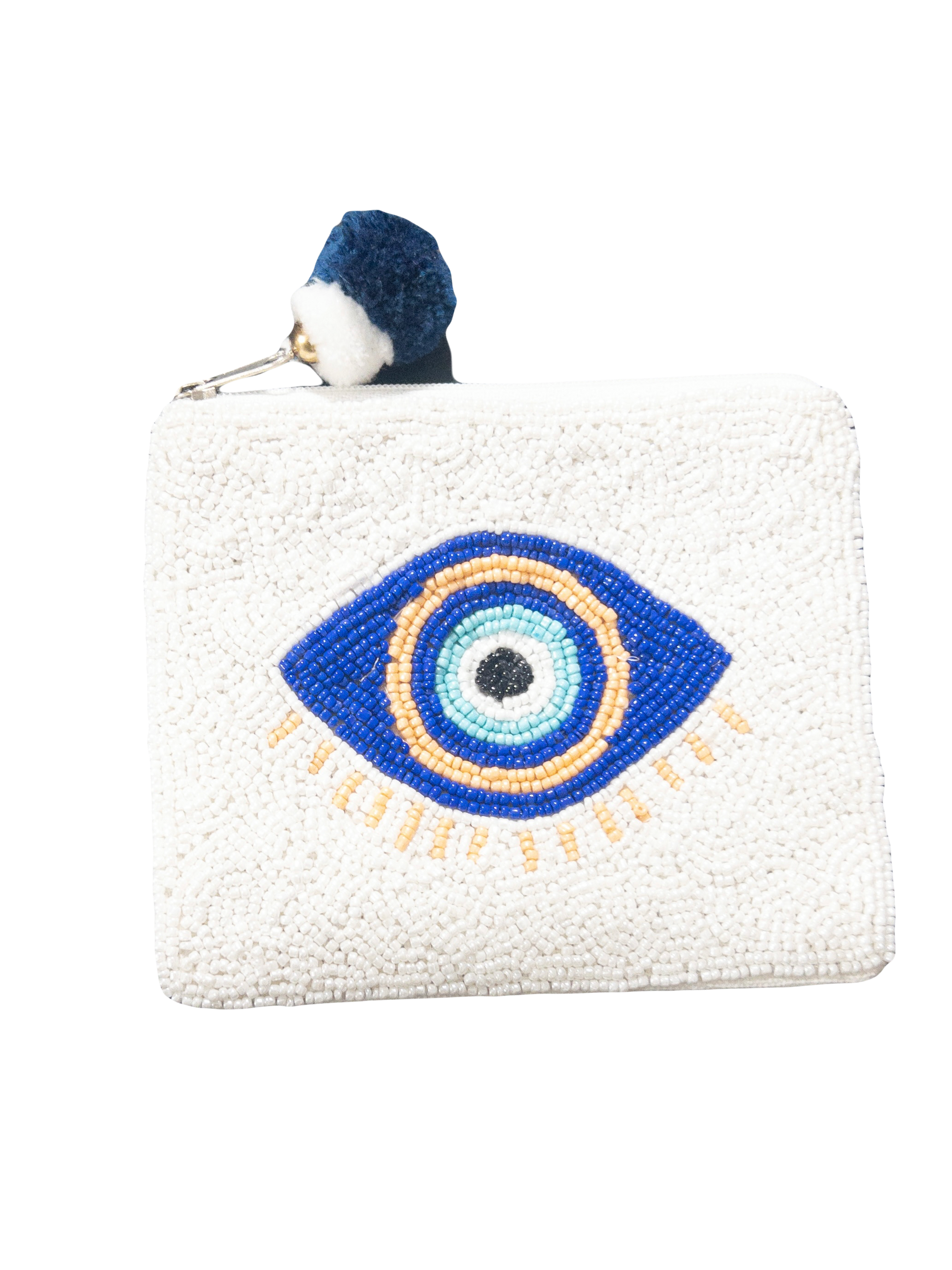 EVIL EYE BEADED LA CHIC COIN POUCH