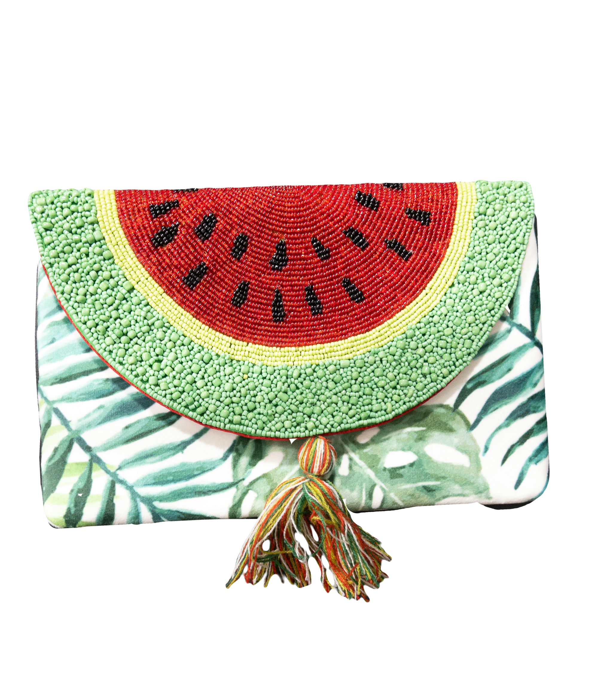 TROPICAL WATERMELON BEADED CLUTCH LA CHIC