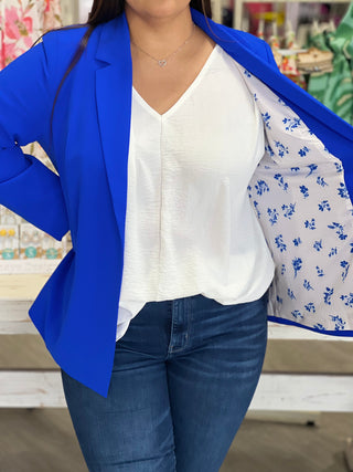 BRIGHT ROYAL BLUE BLAZER