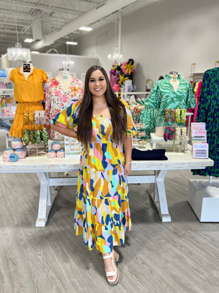 KAREN PATTERN PRINT DRESS