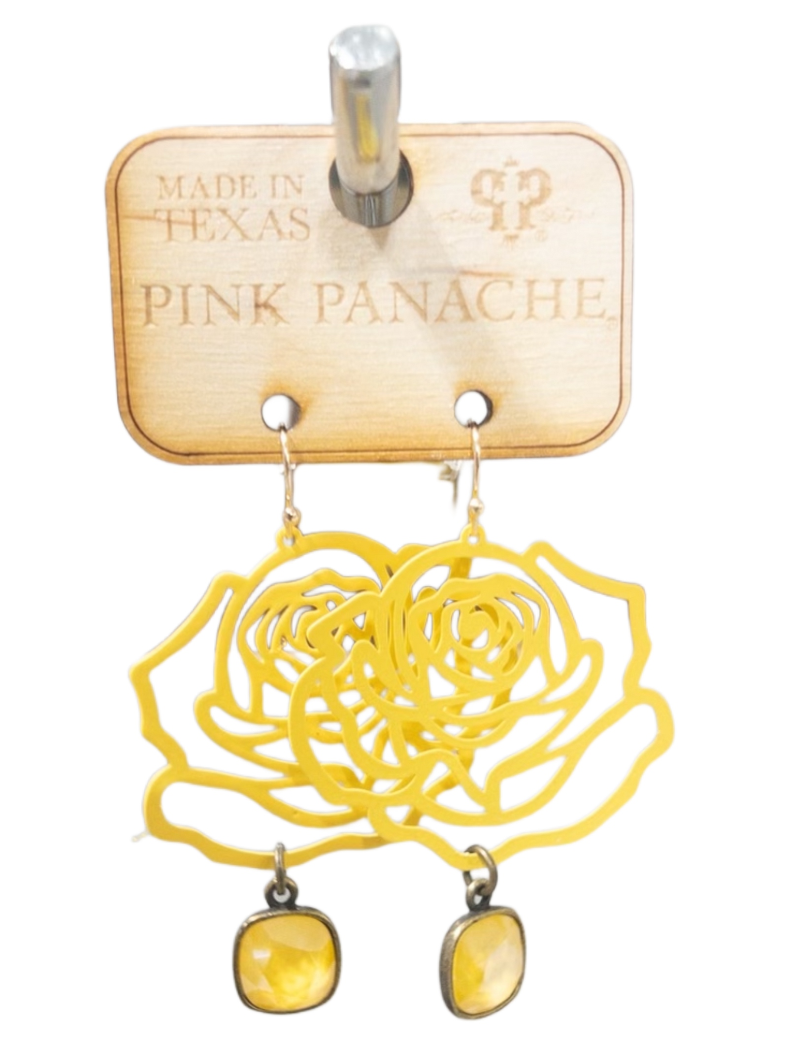 YELLOW ROSE DANGLE PINK PANACHE