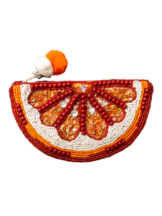ORANGE WEDGE COIN POUCH LA CHIC