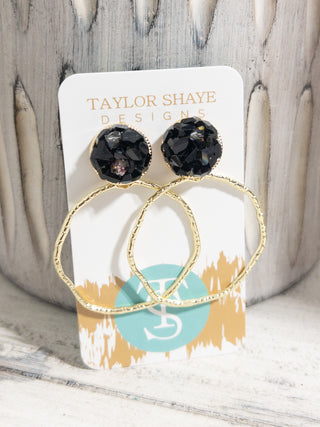 BLACK "GLASS" TOP HOOP TAYLOR SHAYE