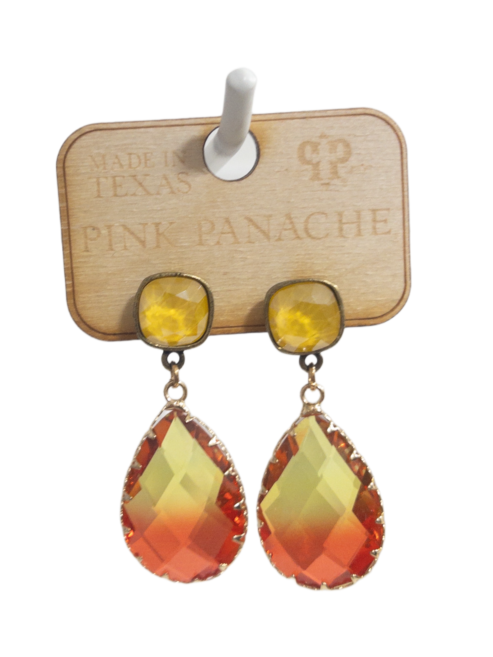 PINK PANACHE YELLOW ORANGE SUNSET OMBRE DANGLES