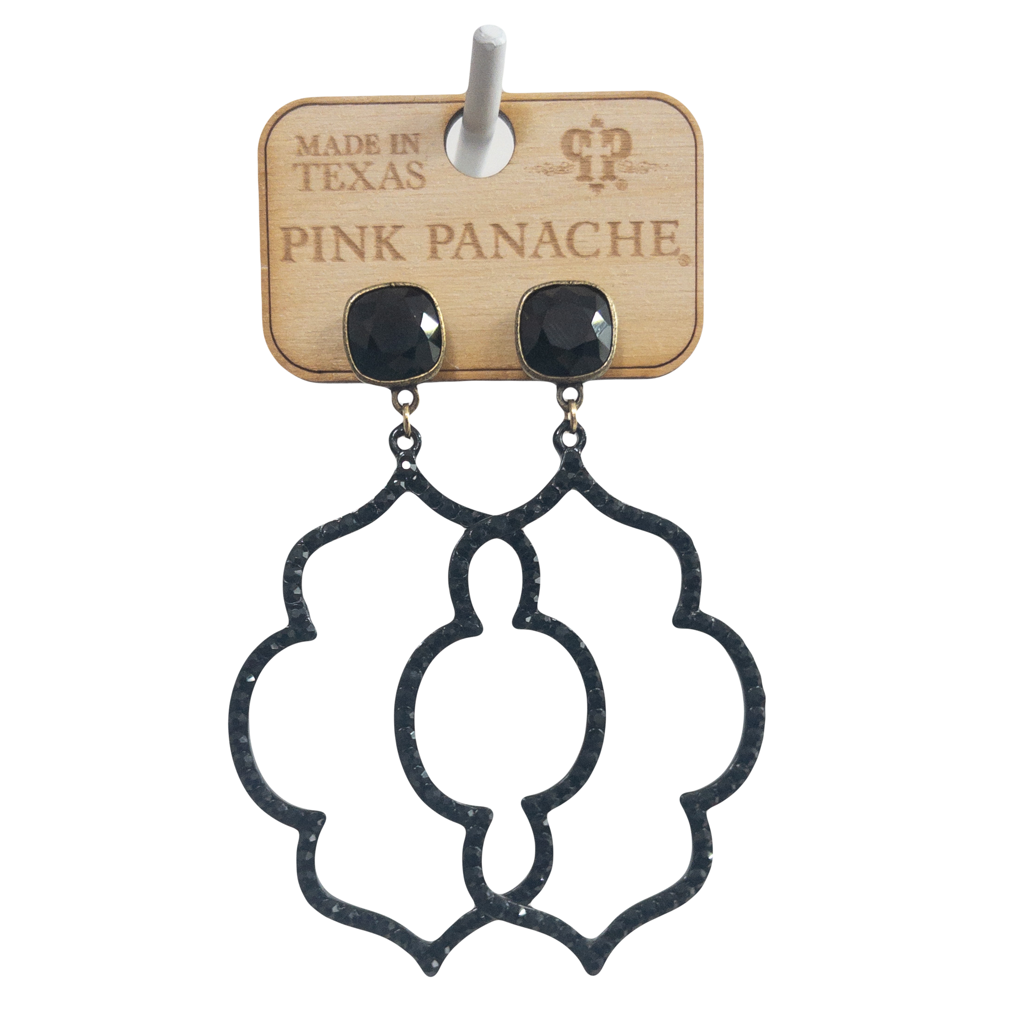 BLACK SHAPED RHINESTONE  PANACHE DROPS