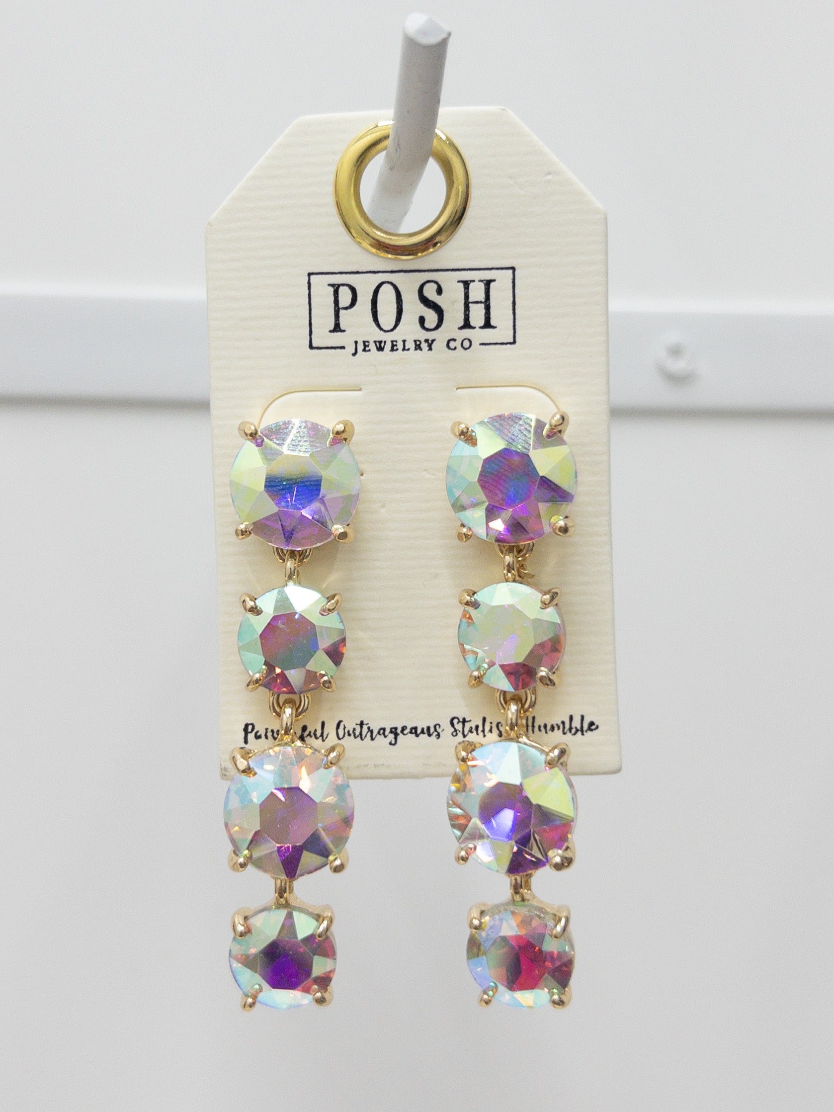 POSH IRIDESCENT 4 CIRCLE DANGLES