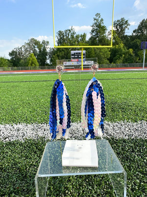 BLUE/WHITE SEQUIN TASSEL TAYLOR SHAYE