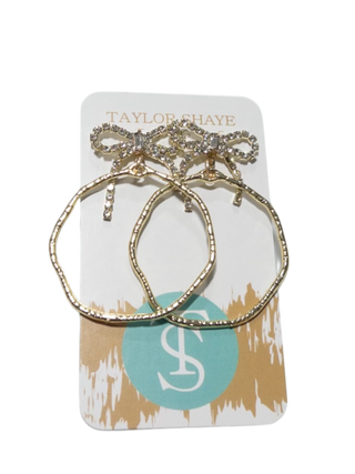 NINA BOW HOOPS TAYLOR SHAYE