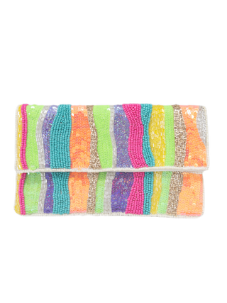 NEON WAVES BEADED LA CHIC CLUTCH