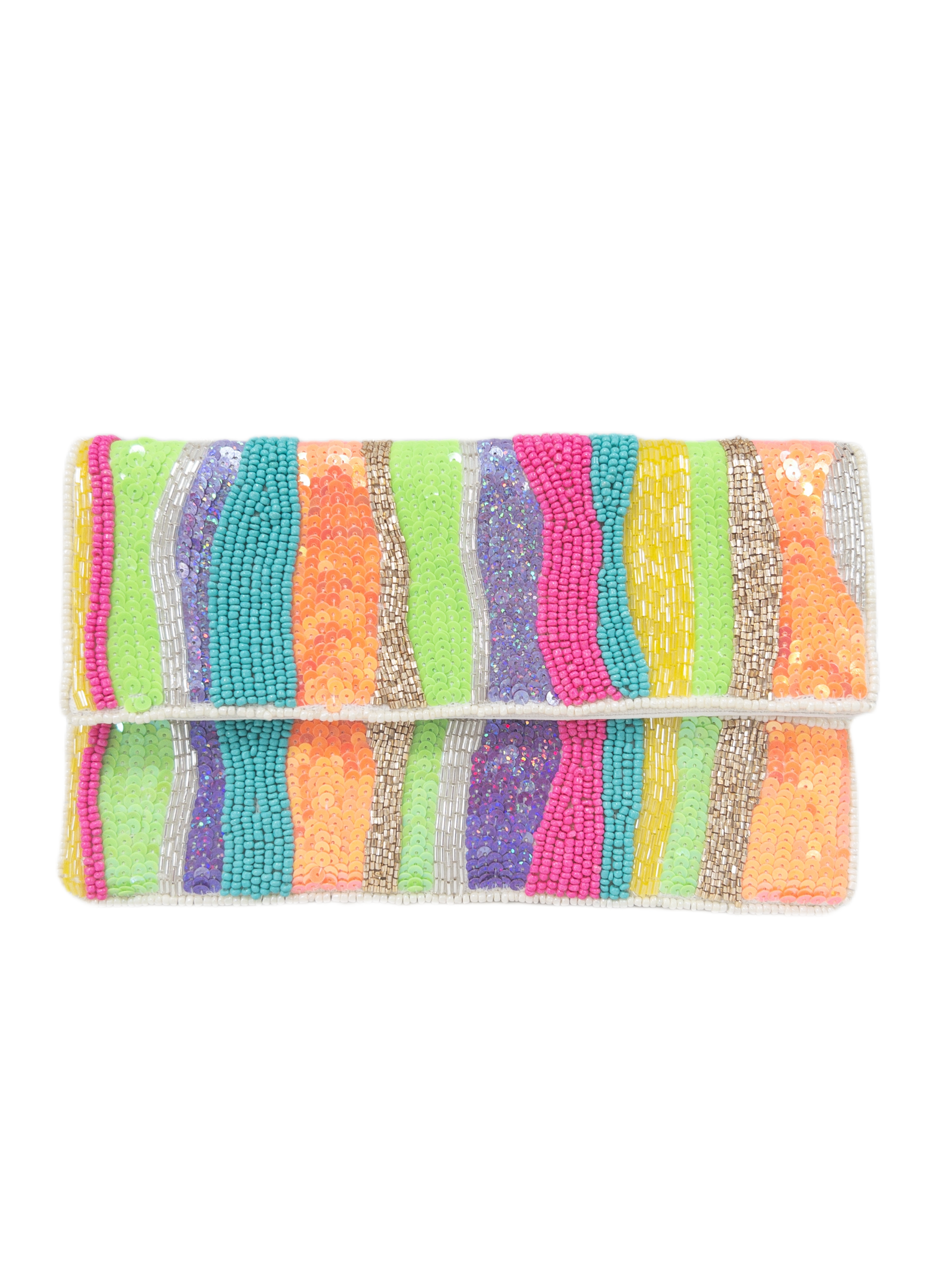 NEON WAVES BEADED LA CHIC CLUTCH