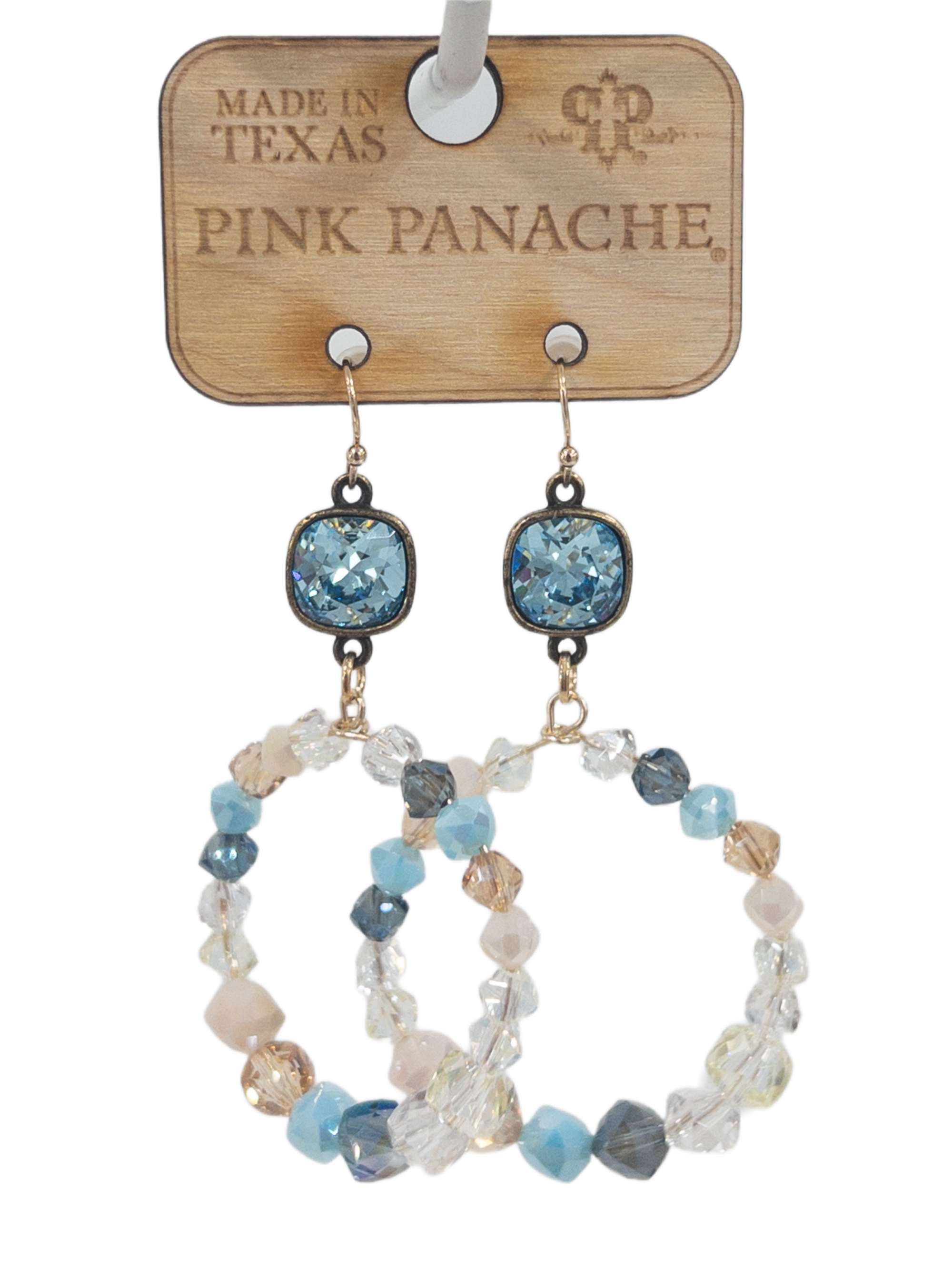 SEA BLUE CIRCLE BEADED DANGLES SET PINK PANACHE