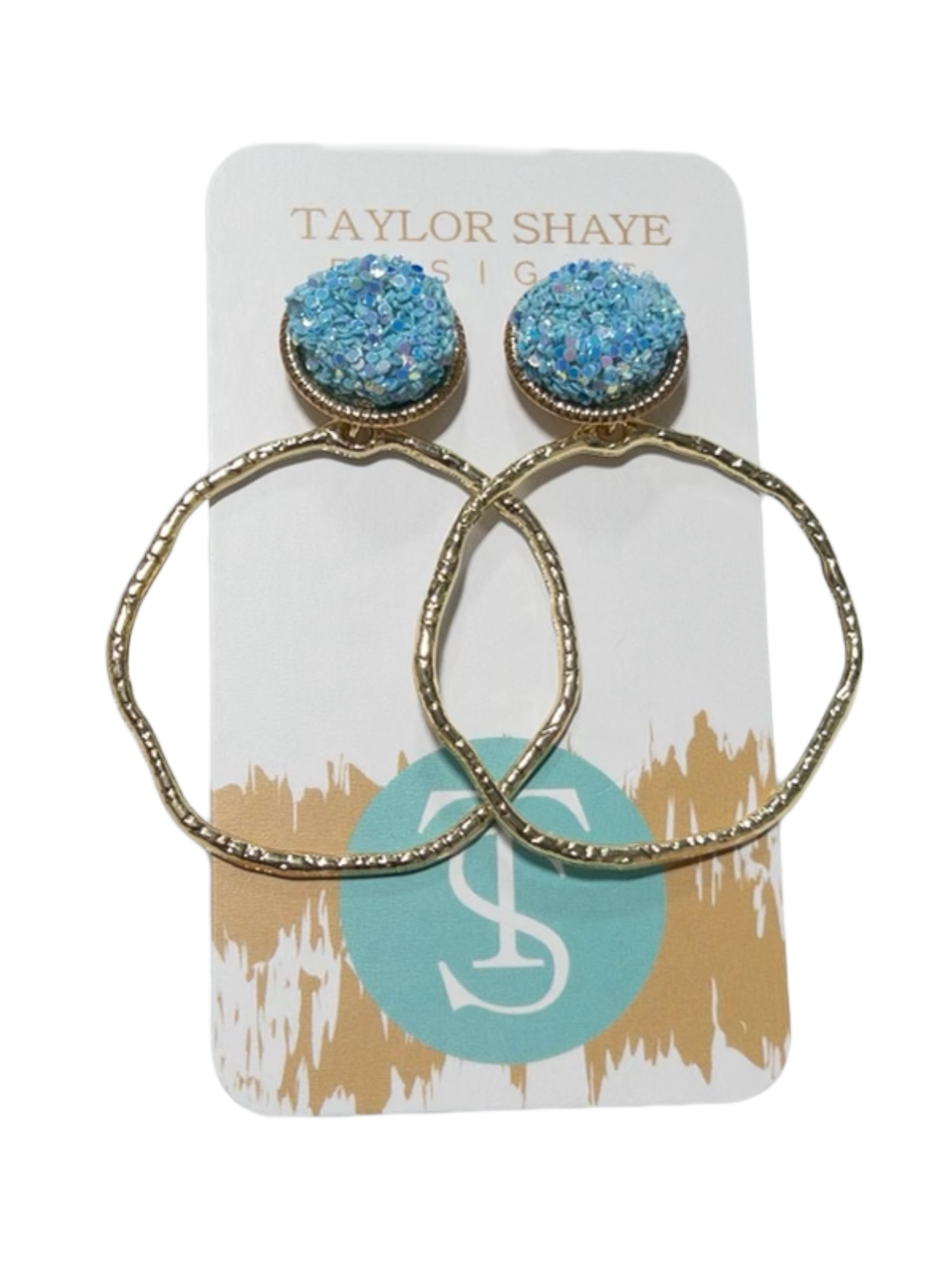 Sky BLUE GLITTER TOP HOOP TAYLOR SHAYE