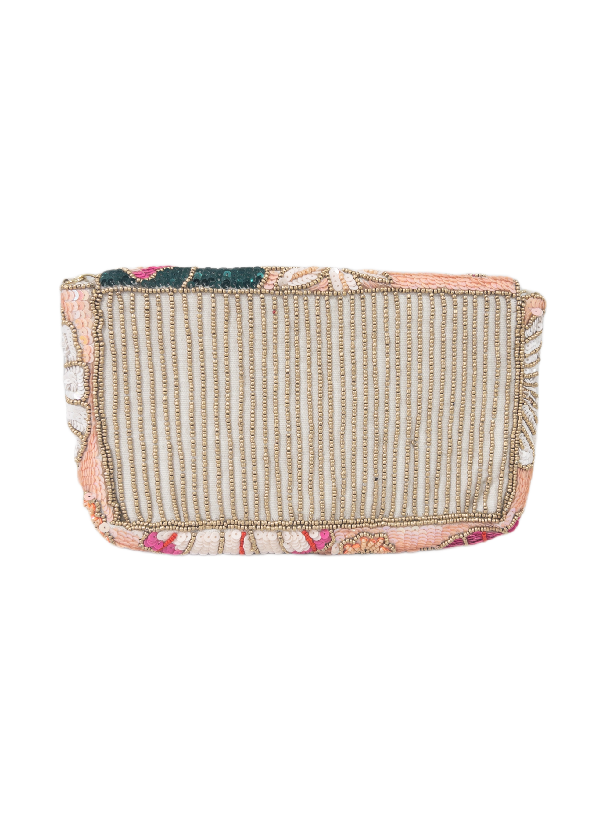 DOUBLE SIDED FLORAL BEADED LA CHIC CLUTCH