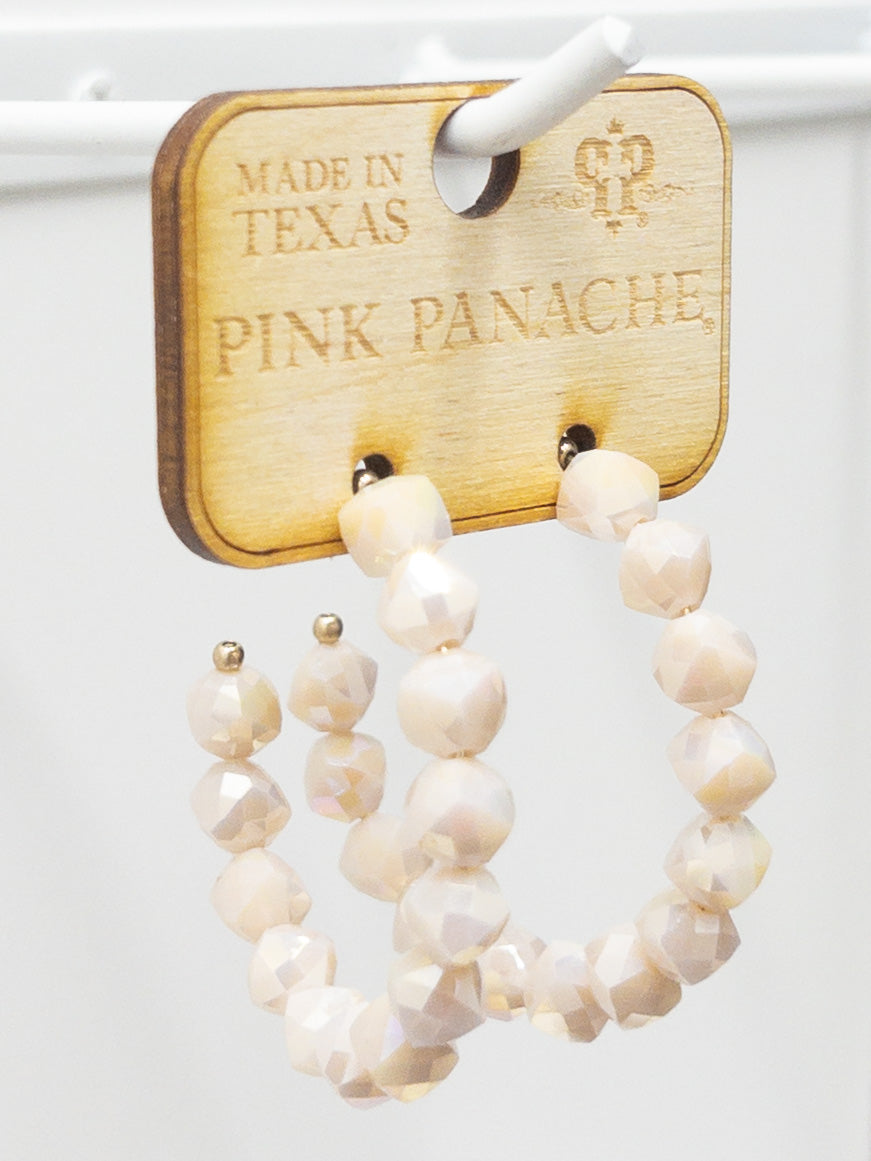 MUTED BLUSH BEADS HOOP PINK PANACHE