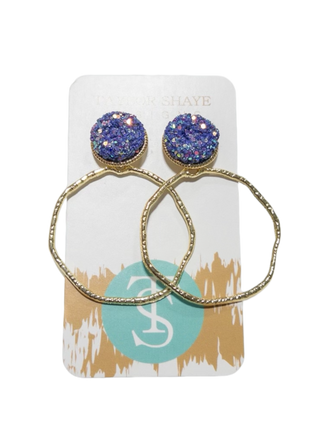ELECTRIC BLUE GLITTER TOP HOOP TAYLOR SHAYE