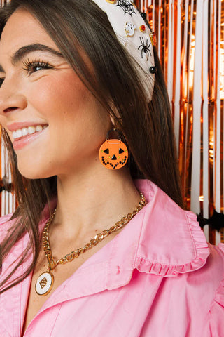 JACK-O-LANTERN CANDY BUCKET EARRINGS