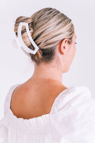 Teleties-Open Coconut White Large Hair Clip