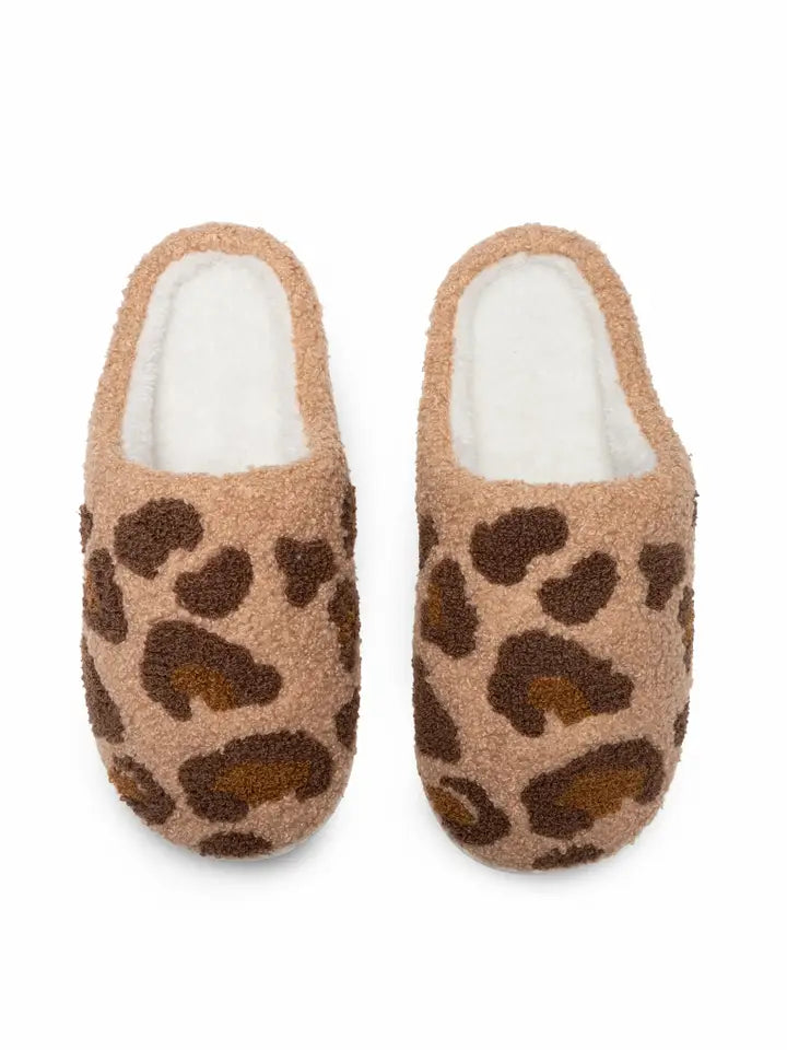 Leopard Print - Brown Slippers