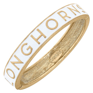 Texas Longhorns Enamel Hinge Bangle in White