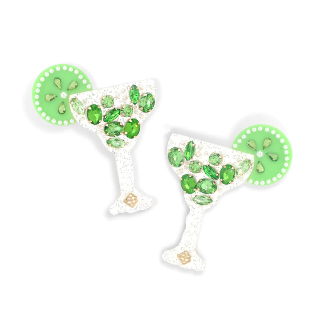 MARGARITA EARRINGS WITH GREEN CRYSTALS