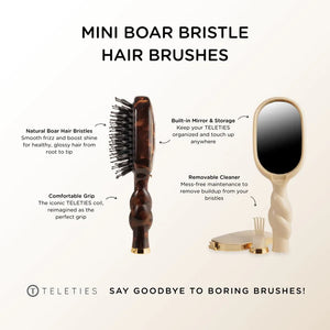 Mini Boar Bristle Hair Brush - Tortoise
