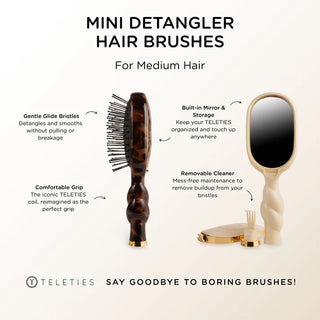 Mini Detangler Hair Brush for Medium Hair - Tortoise