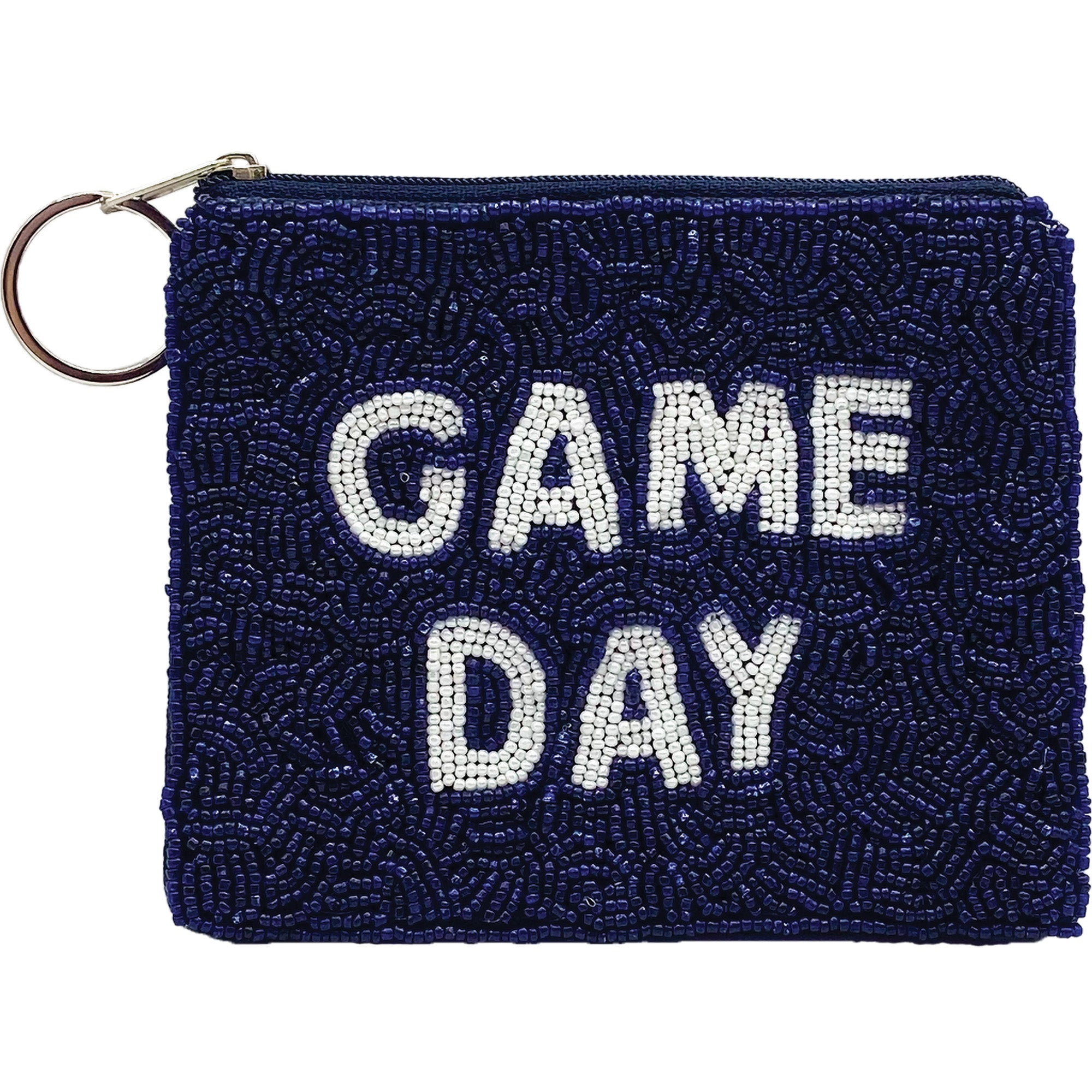 Navy with white Game Day pouch- La Chic