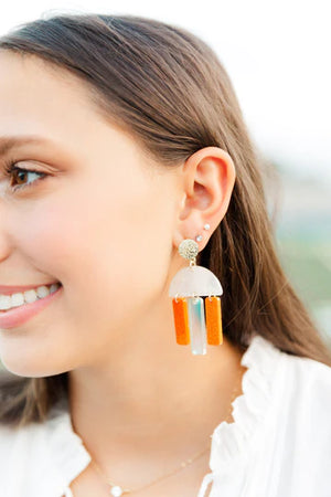 Burnt Orange/Iridescent Huddle Drop post earrings