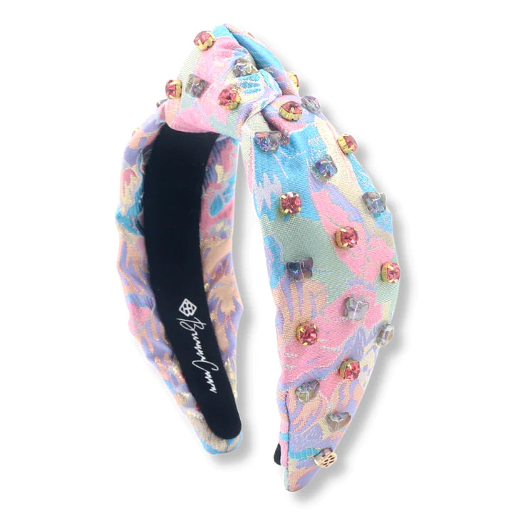 ADULT SIZE PINK & BLUE BUTTERFLY BROCADE HEADBAND